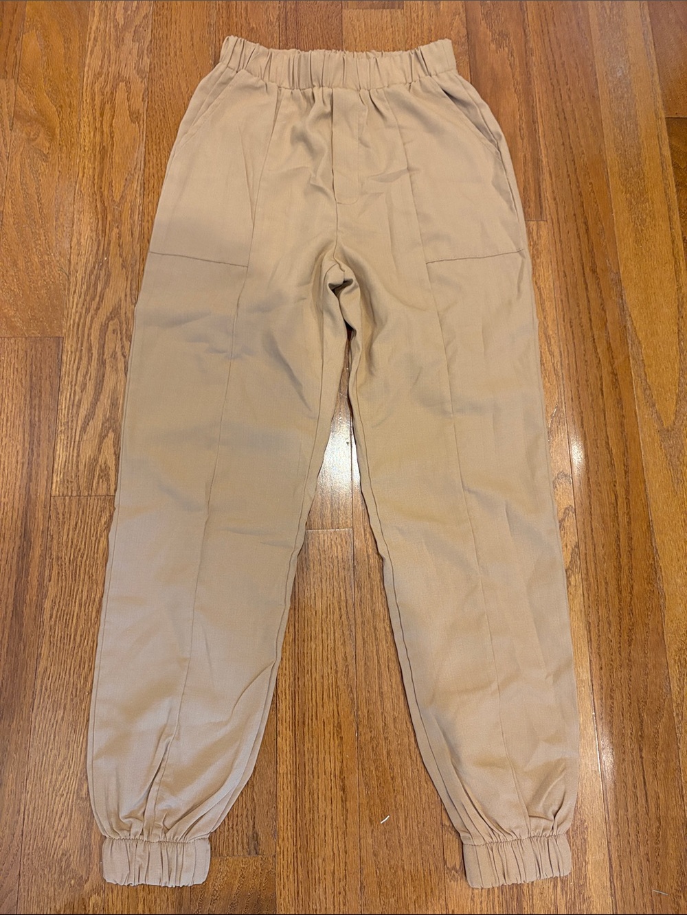 Elastic Waist Jogger Pants in Light Khaki